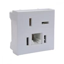 Modulo Ilumi Slim Tomada Telebras + Rj11 Branco - 8165