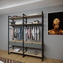 Modulo Industrial Duplo 6 Prateleiras 2 Gavetas Nancy