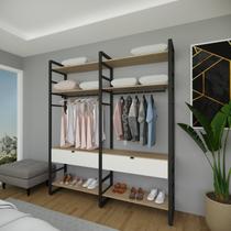 Modulo Industrial Duplo 6 Prateleiras 2 Gavetas Nancy