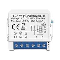 Módulo Interruptor de Luz Wi-Fi Inteligente Tuya - 1/2/3/4 Gangues - Controle DIY