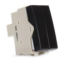 Módulo Interruptor Duplo 2 em 1 Simples Sleek Preto Ebony Margirius