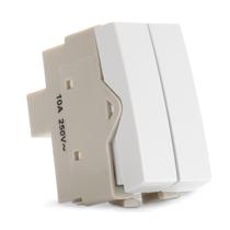 Módulo Interruptor Duplo Paralelo Margirius Sleek Branco Módulo Interruptor Duplo Paralelo Margirius Sleek Branco