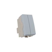 Módulo Interruptor Duplo Paralelo MarGirius Sleek Colors 10A Cinza