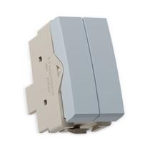 Módulo Interruptor Duplo Simples Cinza Sleek Margirius