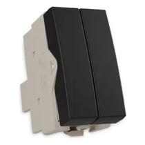 Módulo Interruptor Duplo Simples Ebony Clean Margirius 21792 Módulo Interruptor Duplo Simples Ebony Clean Margirius 21792