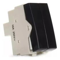 Módulo Interruptor Duplo Simples Ebony Margirius 17839 Módulo Interruptor Duplo Simples Ebony Margirius 17839