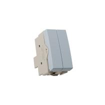 Módulo Interruptor Duplo Simples MarGirius Sleek Colors 10A Cinza