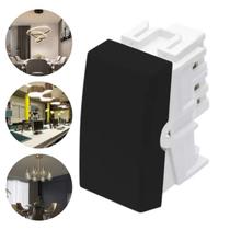 Módulo Interruptor Intermediário Four Way Habitat Black Preto Fame