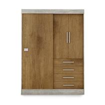 Modulo Ja Georgia Guarda-roupa 3 Portas E 4 Gavetas Avelã / Jequitibá Modulo Ja Georgia Guarda-roupa 3 Portas E 4 Gavetas Avelã / Jequitibá