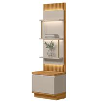 Módulo Lateral Ripado com LED 1 Porta 3 Prateleiras Paulina Módulo Lateral Ripado com LED 1 Porta 3 Prateleiras Paulina