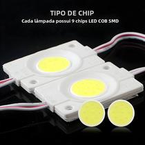 Módulo LED COB 2.4W, Conjunto Com 10 Peças, DC12V, Lente Incluída Para Letreiros Luminosos E