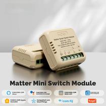 Módulo Mini Interruptor WiFi Inteligente Tuya Matter Relé Temporizador Automação Residencial Módulo Mini Interruptor WiFi Inteligente Tuya Matter Relé Temporizador Automação Residencial