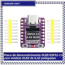 Módulo OLED De 0,42 Polegadas SX ESP32-C3 Placa De Desenvolvimento WiFi Bluetooth Antena De Cerâmica