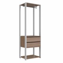 Módulo para Closet com Gavetas e Cabideiro 183x45x60cm Branco/Montana