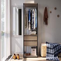Módulo para Closet com Gavetas e Cabideiro 183x45x60cm Preto/Montana Módulo para Closet com Gavetas e Cabideiro 183x45x60cm Preto/Montana