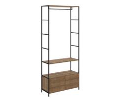 Módulo Para Guarda Roupa Steel Quadra com 02 Gavetas Estilo Industrial Vermont e Preto - D'Rossi