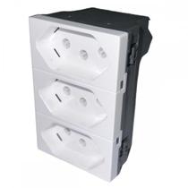 Modulo Pial Plus+ 3 Tomadas 10A. Branca - 615043Bc Modulo Pial Plus+ 3 Tomadas 10A. Branca - 615043Bc