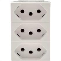 Modulo Pial Plus+ Branco 3 Tomada 10A 615043Bc Modulo Pial Plus+ Branco 3 Tomada 10A 615043Bc