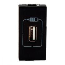 Modulo Pial Plus+ Preto 1Tomada Usb 1100Ma88Pt Modulo Pial Plus+ Preto 1Tomada Usb 1100Ma88Pt