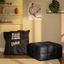 Módulo Puff Sofá Guldi Popup material sintético Preto