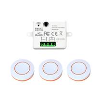 Módulo Receptor Mini Sem Fio De Botão Redondo 433MHz RF Interruptor De Segurança 2200W Para Lâmpada