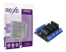 Módulo Relé Estado Solido 4 Canais 5V Ssr - Roxo Módulo Relé Estado Solido 4 Canais 5V Ssr - Roxo