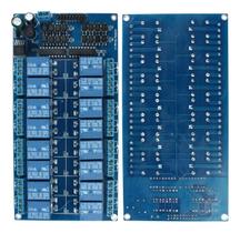Módulo Relé Interface 12V 10A 16 Canais com Optoacopladores Compatível Arduino PIC Raspberry