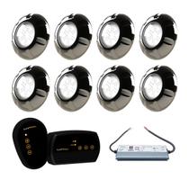 Módulo RGB + Fonte Blindada 10A 120W + 8 Refletor Inox 9W Módulo RGB + Fonte Blindada 10A 120W + 8 Refletor Inox 9W