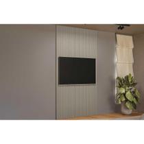 Módulo Ripado 140cm p/ Painel de Sala Gris Fosco - Linea Brasil