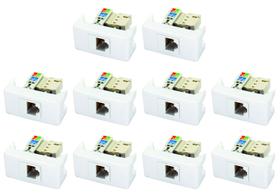 Módulo RJ45 P/ Rede de Internet Bco Linha Pérola Radial c/10