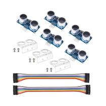 Módulo Sensor De Distância Ultrassônico HC-SR04 Conjunto Com 5 Peças E Suportes De Montagem Para