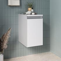 Módulo Slim para Banheiro com Cesto Branco Módulo Slim para Banheiro com Cesto Branco