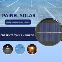 Módulo Solar Mini DIY 6V 2W 70mA, Painel Solar Redondo De Silício Policristalino De 80MM Com Placa Módulo Solar Mini DIY 6V 2W 70mA, Painel Solar Redondo De Silício Policristalino De 80MM Com Placa
