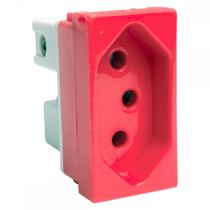 Modulo Steck Linha Stella 1 Tomada 20A. Vermelha - 8061Vm