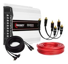 Módulo Taramps DS800x4 2 Ohms + Cabo Bateria 9mm 5 Metros + Cabo RCA 5 Metros + 2 Cabos Y