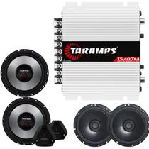 Modulo Taramps Ts400 T400 X4 + Kit Duas Vias + Par Bomber 6p Modulo Taramps Ts400 T400 X4 + Kit Duas Vias + Par Bomber 6p