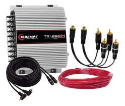 Módulo Taramps TS400x4 + Cabo Bateria 6mm 5 Metros + Cabo RCA 5 Metros + 2 Cabos Y