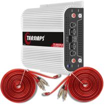 Módulo Taramps TS800x4 2 Ohms + 2 Cabos RCA 5 Metros KX3 Eco Vermelho