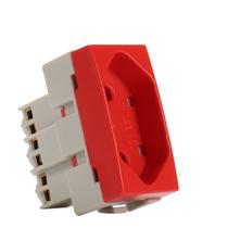 Módulo Tomada 10a 2p+t Vermelha Clean Margirius Módulo Tomada 10a 2p+t Vermelha Clean Margirius