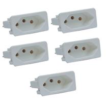 Modulo Tomada 10a Amperes Embutir Fêmea 3 Pinos 5 Unidades Modulo Tomada 10a Amperes Embutir Fêmea 3 Pinos 5 Unidades