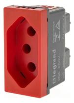 Modulo tomada 10a home vermelha ref 10375-6 - blux Modulo tomada 10a home vermelha ref 10375-6 - blux