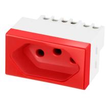 Modulo Tomada 10A Vermelha Blux Recta Satin