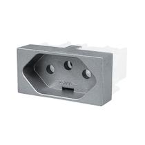 Modulo Tomada 20a/250v Cinza Acetinado Habitat Onix Fame Modulo Tomada 20a/250v Cinza Acetinado Habitat Onix Fame
