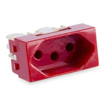 Módulo Tomada 20A 250v Vermelho Force Line Linha Rubi 3 Pinos Grossos Bivolt Elétrica de Parede