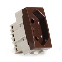 Módulo Tomada 20A 2P+T Sleek Marrom Brilhante Margirius