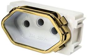 Modulo Tomada 20A - Dicompel Novara Branco Gold