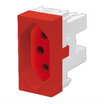 Módulo Tomada 2P+T 10A 250 Volts Elegance Vermelha - 2349 - FAME