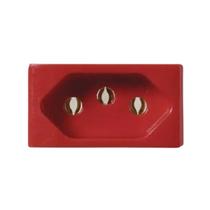 Modulo tomada 2p+t 10a 250v vermelho pezzi 50036-5 c/25 unid