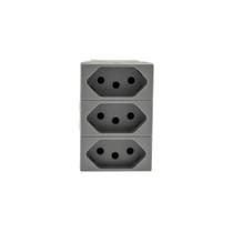 Módulo Tomada 2P+T 10A Cinza Tríplex Pial Plus+ 615043CZ+ Módulo Tomada 2P+T 10A Cinza Tríplex Pial Plus+ 615043CZ+