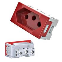 Modulo Tomada 2P+T 20A 250V 50037 Qtmov Vermelho